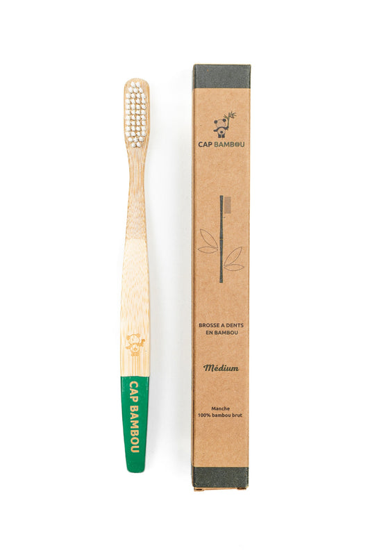 Cap Bambou -- Brosse à dents adulte x1 poils medium gravées Cap Bambou