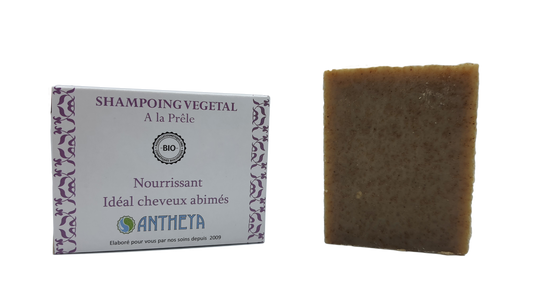 Antheya -- Shampoing solide à la prêle - nourrissant et réparateur (boîte) - 100 g