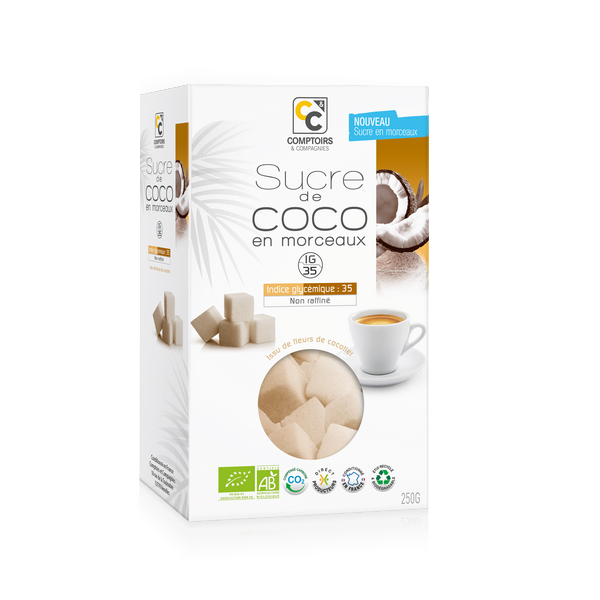 Comptoirs & Compagnies -- Sucre de fleur de cocotier bio en morceaux - 250 g