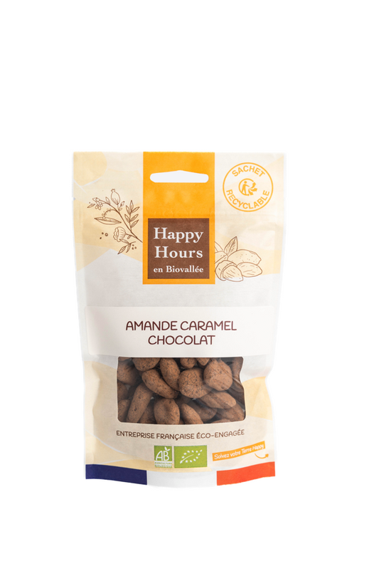 Happy Hours En Biovallée -- Sachet amande caramel chocolat bio - 130 g