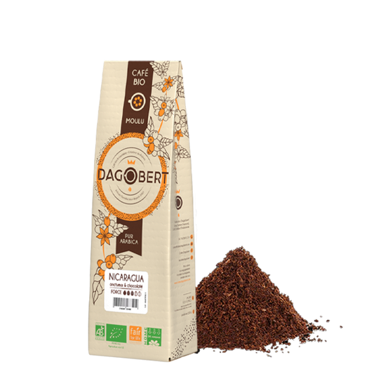 Les Cafés Dagobert -- Nicaragua 100% arabica, bio et équitable - moulu/filtre (origine Nicaragua) - 500 g