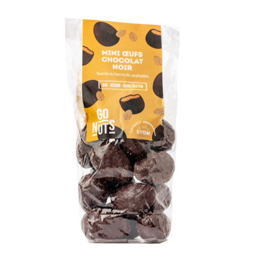 Go Nuts -- Pâques - mini œufs chocolat noir fourrés au beurre de cacahuètes - 120 g